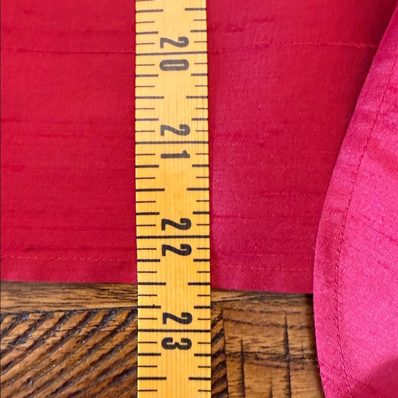 LOFT Vibrant Red Dupioni Silk Wrap Tie Blouse Women’s Size 12 - Picture 12 of 14